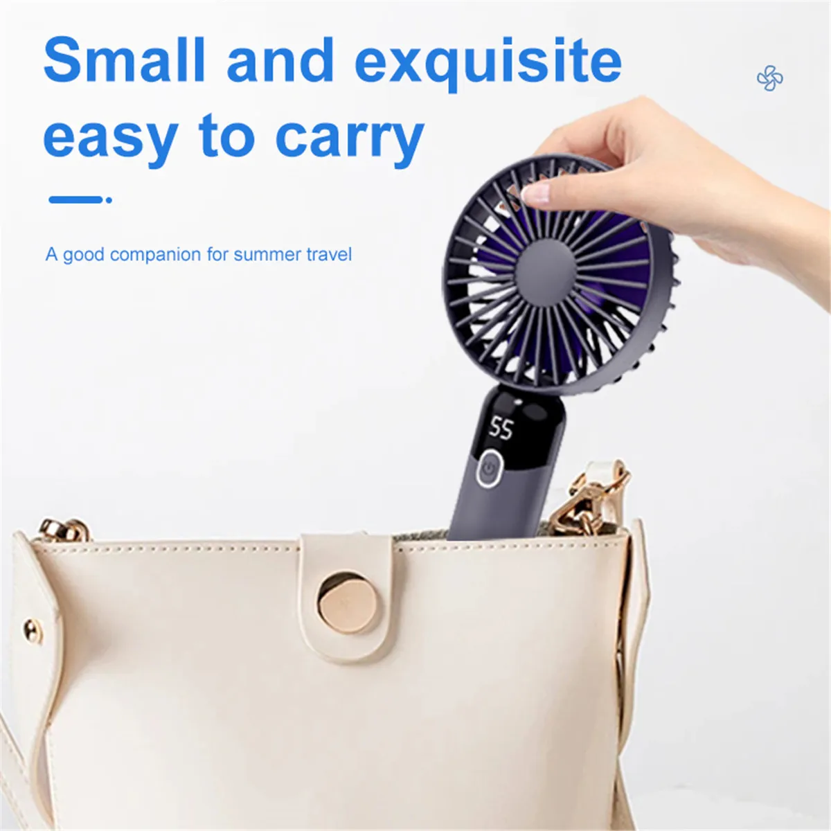 USB Rechargeable Mini Portable Fan, 6 Speeds, Lightweight Handheld Fan, Perfect for the Office, Outdoors, Travel and Camping