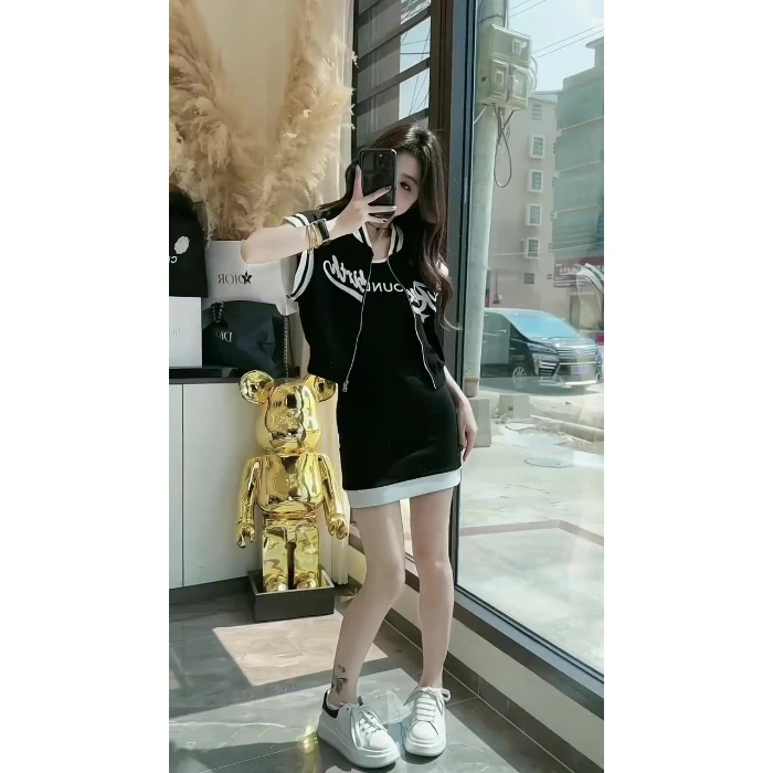 

Summer New Style Korean Sleeveless Top Coat Sexy Bodycon Skirt Set Elegant Slimming Two-Piece Set for Young Women 18-25