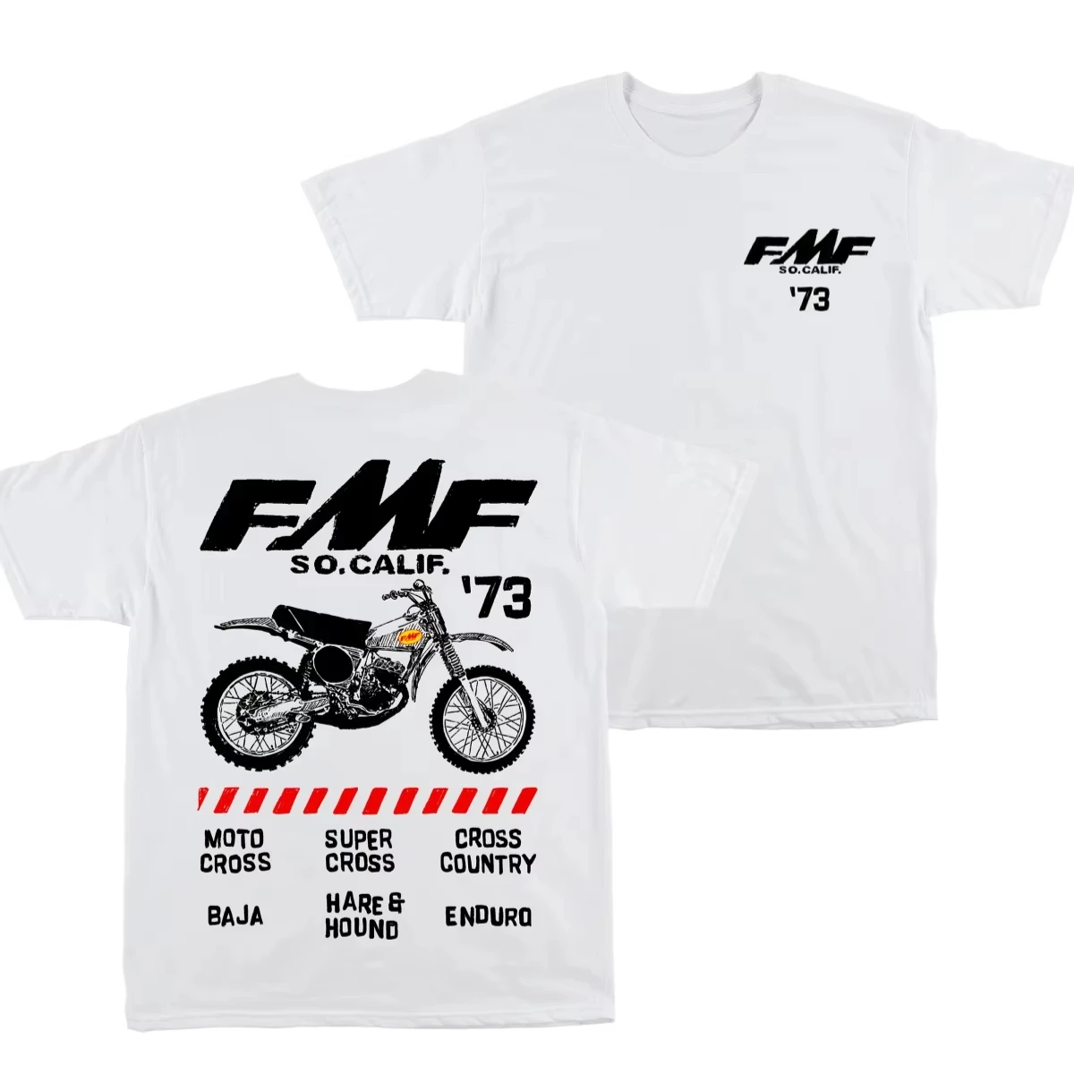 Retro FMF Racing Graphic Cotton T-shirt Unisex Summer Short Sleeve Fashion Brand Tees Luxury Casual Vintage T-shirt