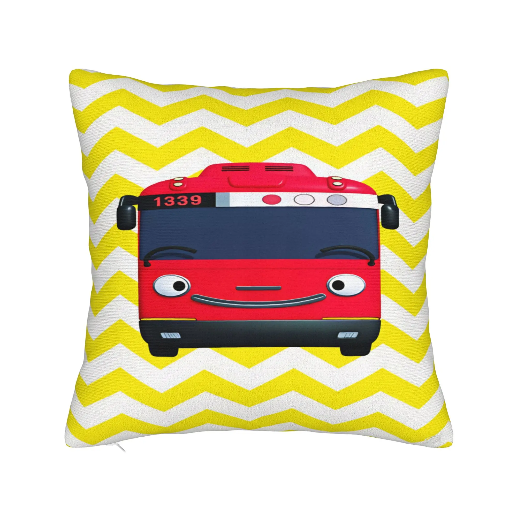 Pillow Case  T-Tayo the L-Little Bus  Square  Pillow Cover For Chair Sofa Home Decor Funny Pillowcases