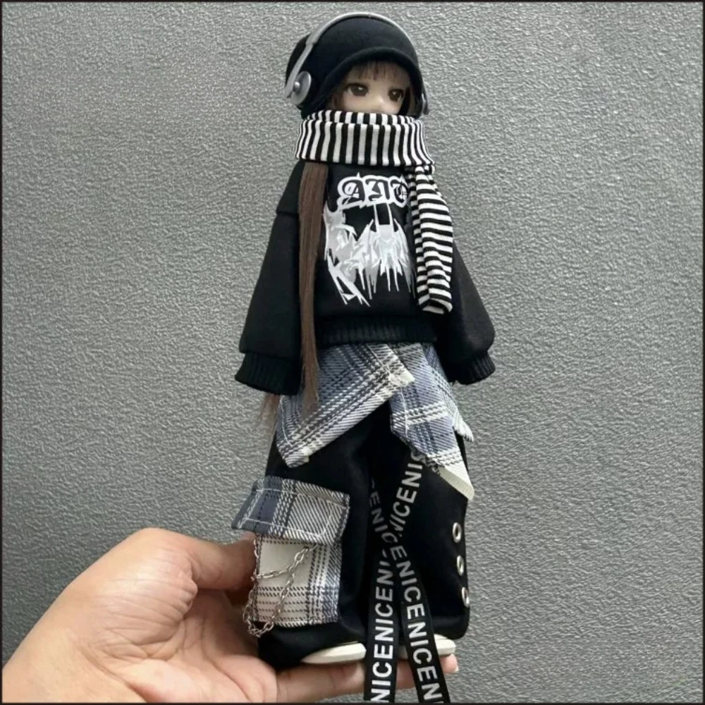 Комплект одежды для кукол 1/6, 1/8 (Azone, Ob24, Ob22): шарф, лонгслив, длинные брюки, накидка. Аксессуары для BJD кукол.