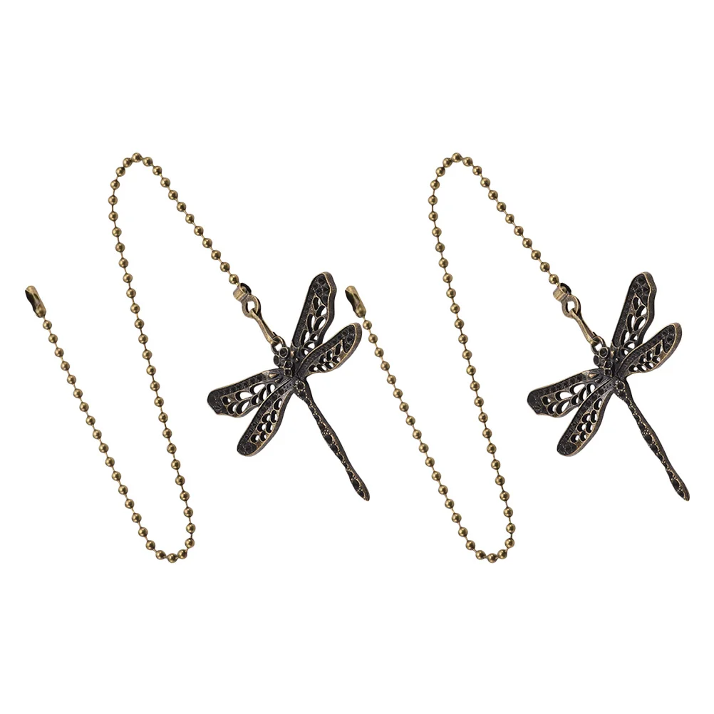 

2pcs Dragonfly Switch Pendant For Ceiling Fans Lights Metal Light Pulling Chain Extension Decorative Fan Pull Chain Ceiling