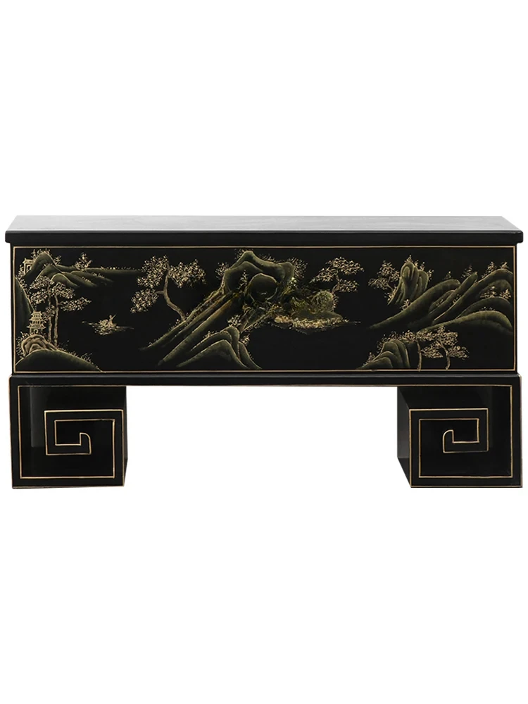 Entrance Cabinet Chinese Style Gold Painted Foyer Decoration Sideboard Cabinet Hotel Club Furniture Customization