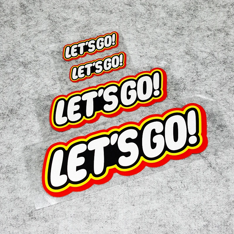 S062 Motorcycle Stickers Suspension Let\'s Go Reflective Front Windshield Waterproof Helmet Decals Creative Scratch Cover