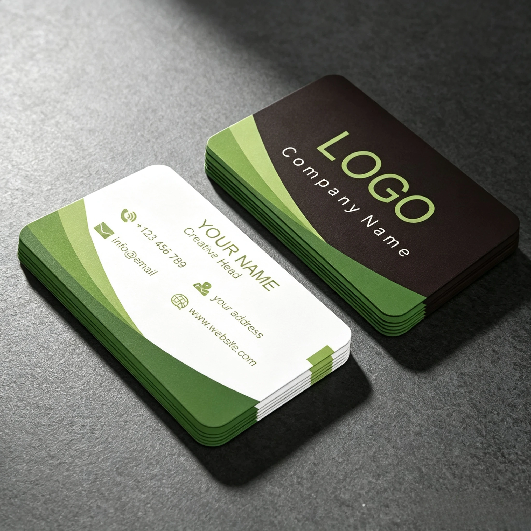 200 Stück individuelle PVC-Visitenkarten mit gebogenen Kanten, wasserfest, mit Logo- und Textdruck für professionelle Unternehmen
