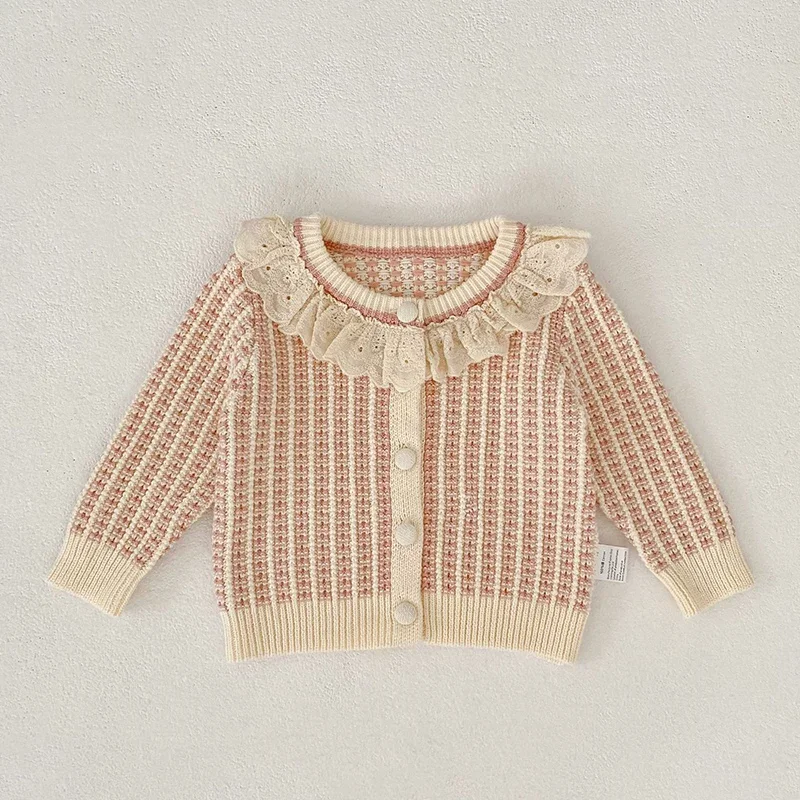 2026 ربيع جديد طفل رضيع فتاة الحياكة سترة سترة الوليد الطفل الفتيات سترة معطف 0-3 سنوات الأطفال الحياكة الملابس #6