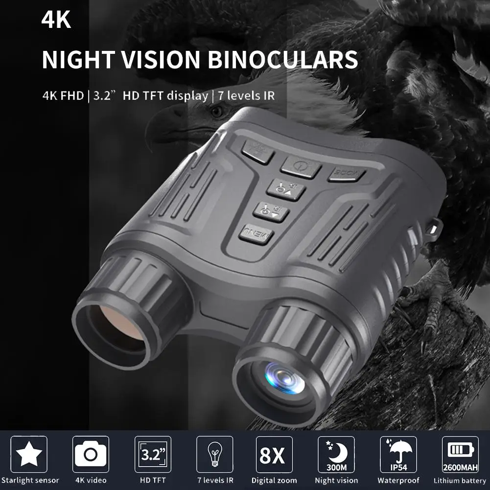 

Цифровой инфракрасный бинокль ночного видения 4k очки ночного видения с картой памяти 32 Гб для записи видео