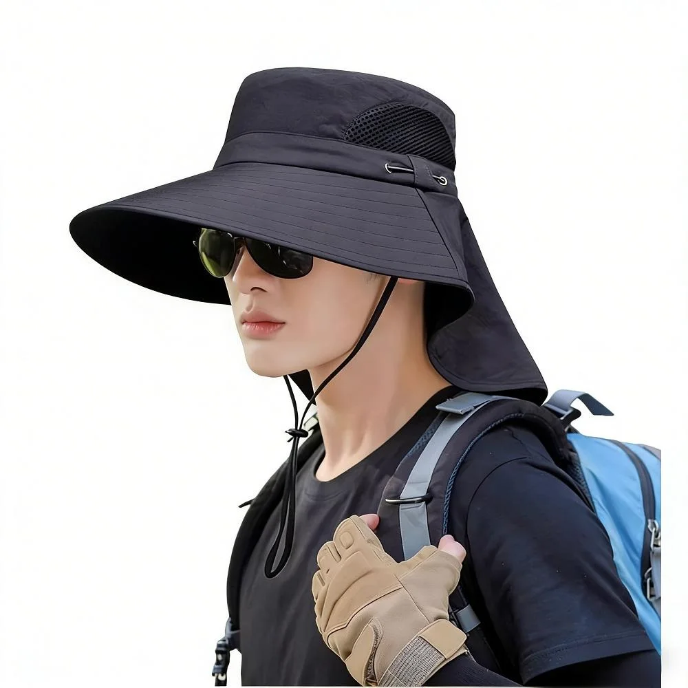 

Солнцезащитная шляпа для походов на открытом воздухе, мужская летняя маска от солнца, солнцезащитная шляпа для рыбалки, женская дышащая шляпа с широкими полями, рыбацкая шляпа