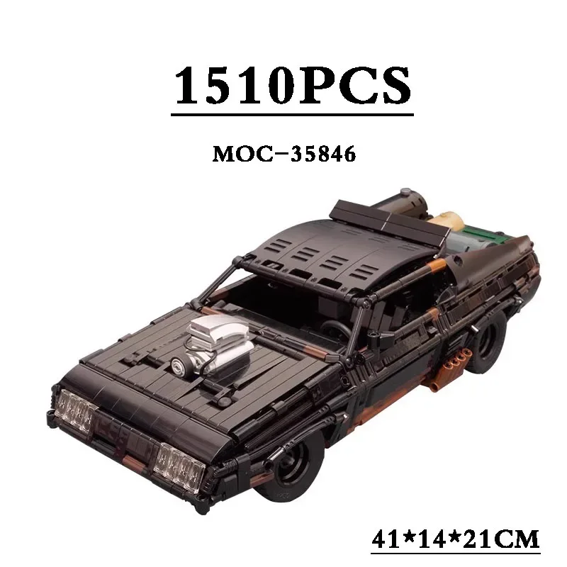 

MOC-35846 Black Interceptor Racing Locomotive Assembly Building Blocks Toy Model 1510PCS Kids Christmas Toys Birthday DIY Gifts