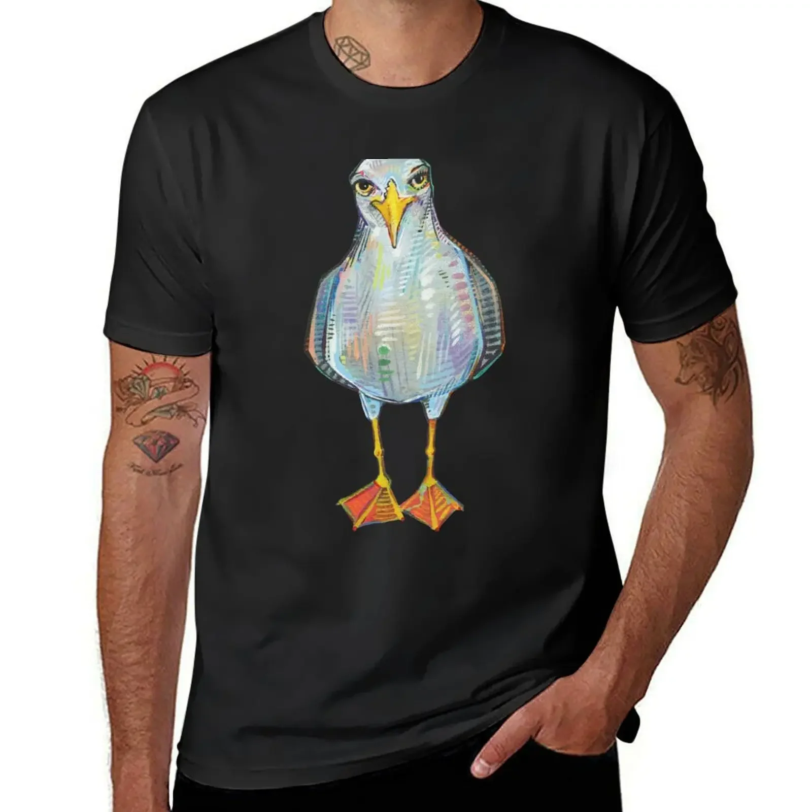 Gull on Blank Background T-Shirt anime shirt summer clothes street wear funny shirt cotton workout shirts for men