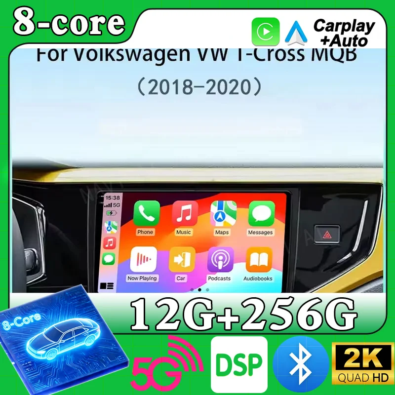 Android 15 Car Radio Carplay Auto Car Multimedia For Volkswagen VW Polo Plus Jetta MK7 T6 Passat B8 T ROC Cross MQB 2015 - 2021
