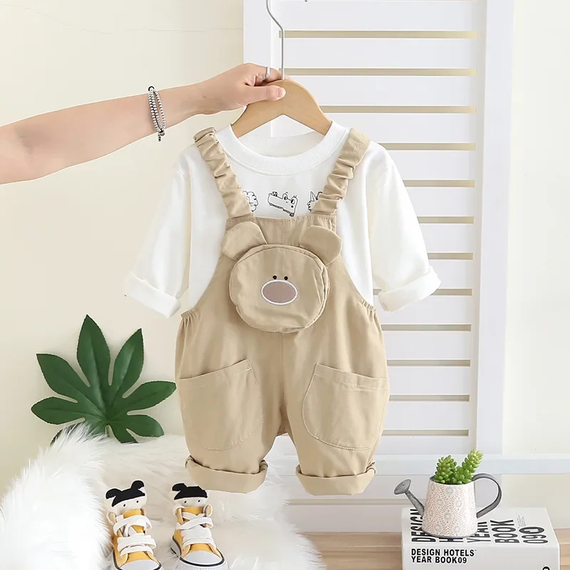 

New Spring Autumn Baby Clothes Suit Children T-Shirt Overalls 2Pcs/Sets Infant Boys Clothing Toddler Casual Costume Kids Outfits