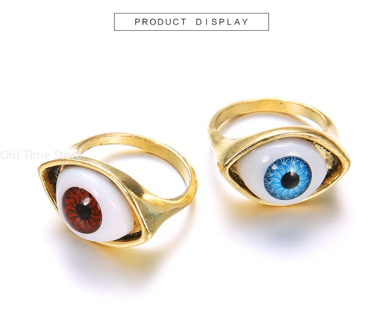 Punk Eyeball Rings for Men Women Unisex Evil Eye Vintage Halloween Jewelry Wholesale Exaggerated Gothic Rings Gift Кольца