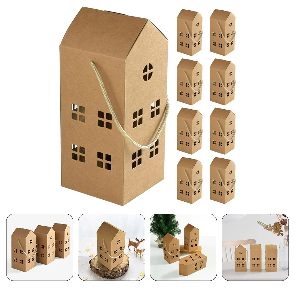 

10 Pcs Portable Gift Box Boxes for Presents Wedding Candy Containers Candies Packaging Case Paper Favor Party Banquet