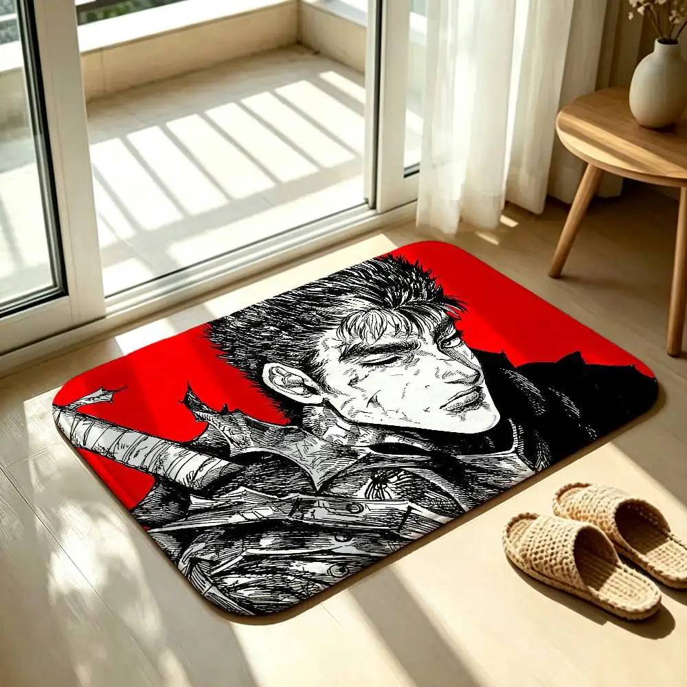 B-Berserk G-Guts Hot Anime Floor Mat Soft Non Slip for Entry Door Bathroom Indoor Home Decorative Carpet