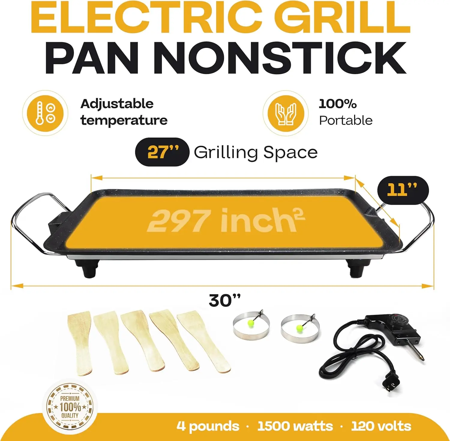 شواية داخلية بدون دخاني - شواية كهربائية محمولة وغير لاصقة للاستخدام الخارجي - شواية كهربائية كبيرة غير لاصقة مع قابلة للتعديل