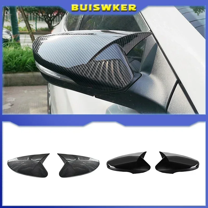 

For Hyundai Elantra 2012-2018 Car Rearview Side Mirror Cover Wing Cap Exterior Sticker Door Rear View Case Trim Carbon Fiber
