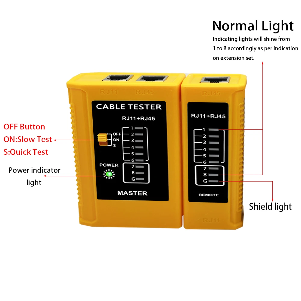 Testeur de câble lan RJ45 RJ11 RJ12 CAT5 UTP, testeur de câble réseau, outil de réparation réseau