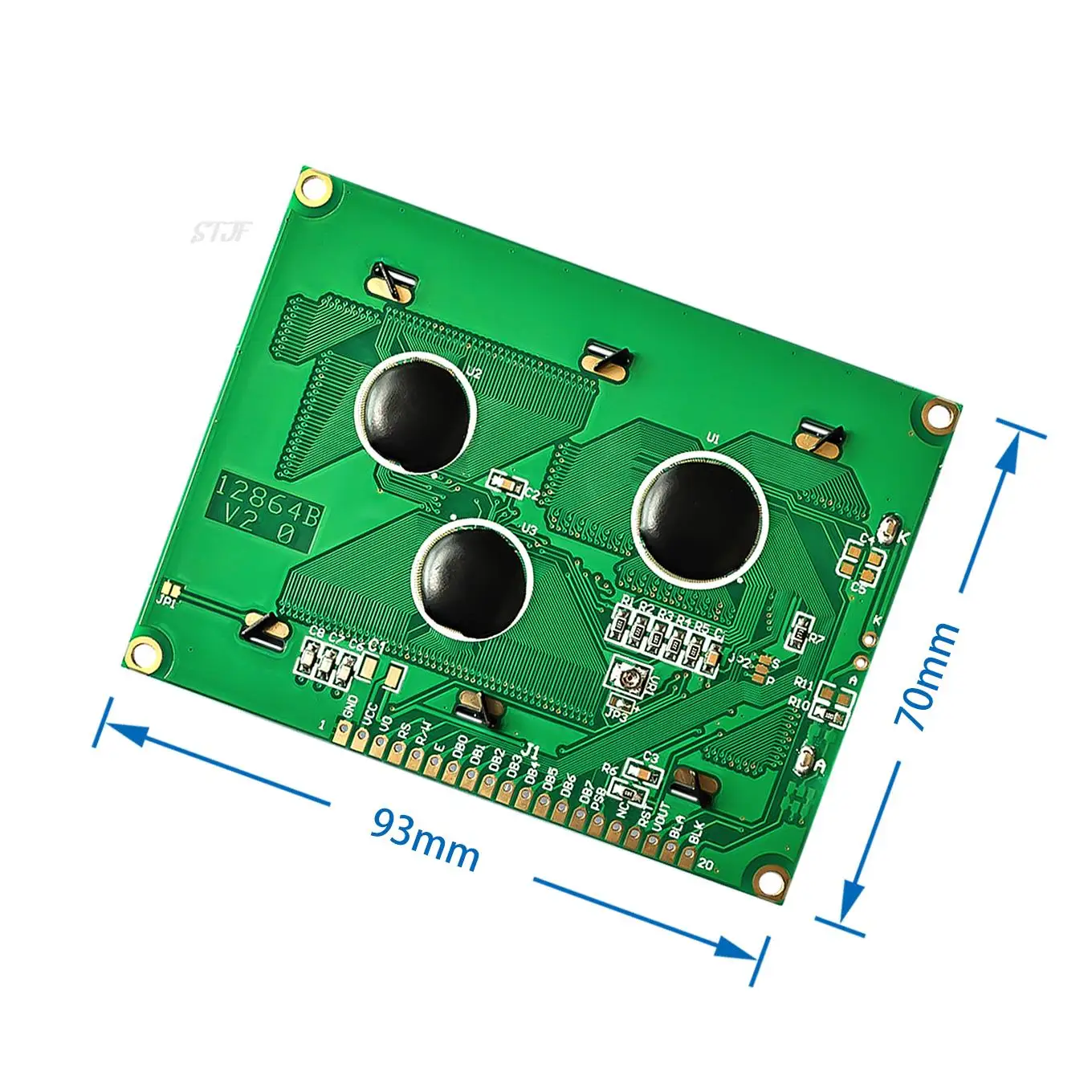 LCD-Karte gelb grün blau Bildschirm 12864 128x64 5v blaue Bildschirm anzeige st7920 LCD-Modul für Arduino 100% neues Original – Detail 3
