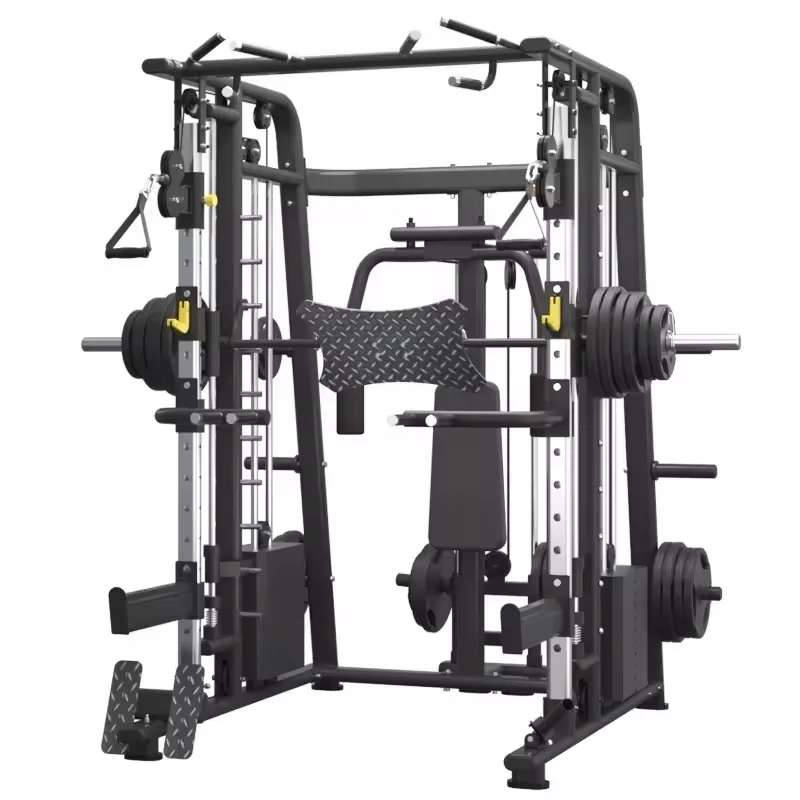 

Multi-Functional Home Gym Adjustable Smith Machine Exercise Power Rack Leg Press Commercial Gym Machine