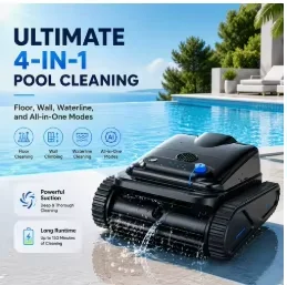 Y50S Neuer kabelloser Roboter-Poolreiniger, 26KPa starke Saugkraft, automatischer Poolstaubsauger, 4,5L Filterkorb, IPX8, intelligentes LED-Display zur Überprüfung von Batterie und Reinigungsmodi,