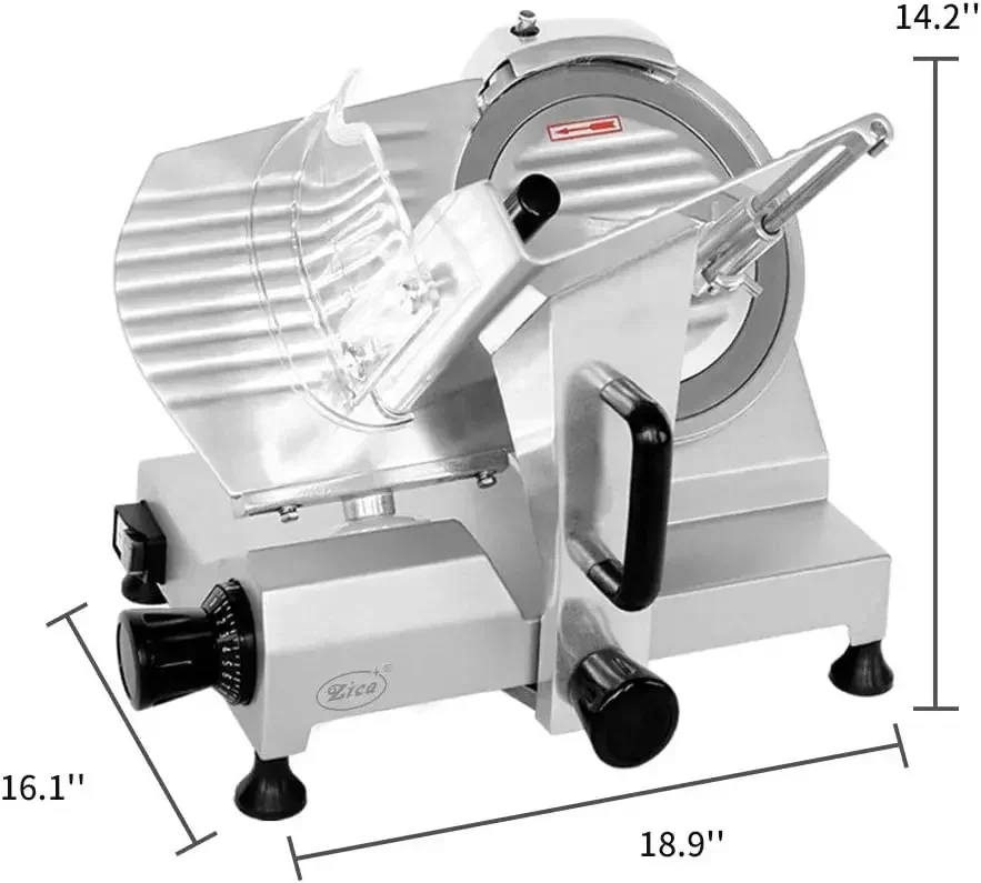 Chrome-Plated Carbon Steel Blade,  Meat, Cheese Food Ham Slicer, Commercial and for Home Use, 10 