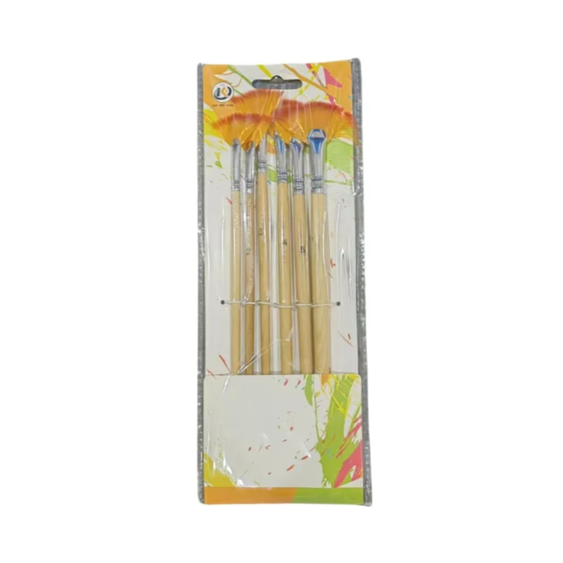 

6pc Wood Nylon Art Pen Gouache Acrylic Oil PaintBrush Watercolor Paintbrush Fan Pen set