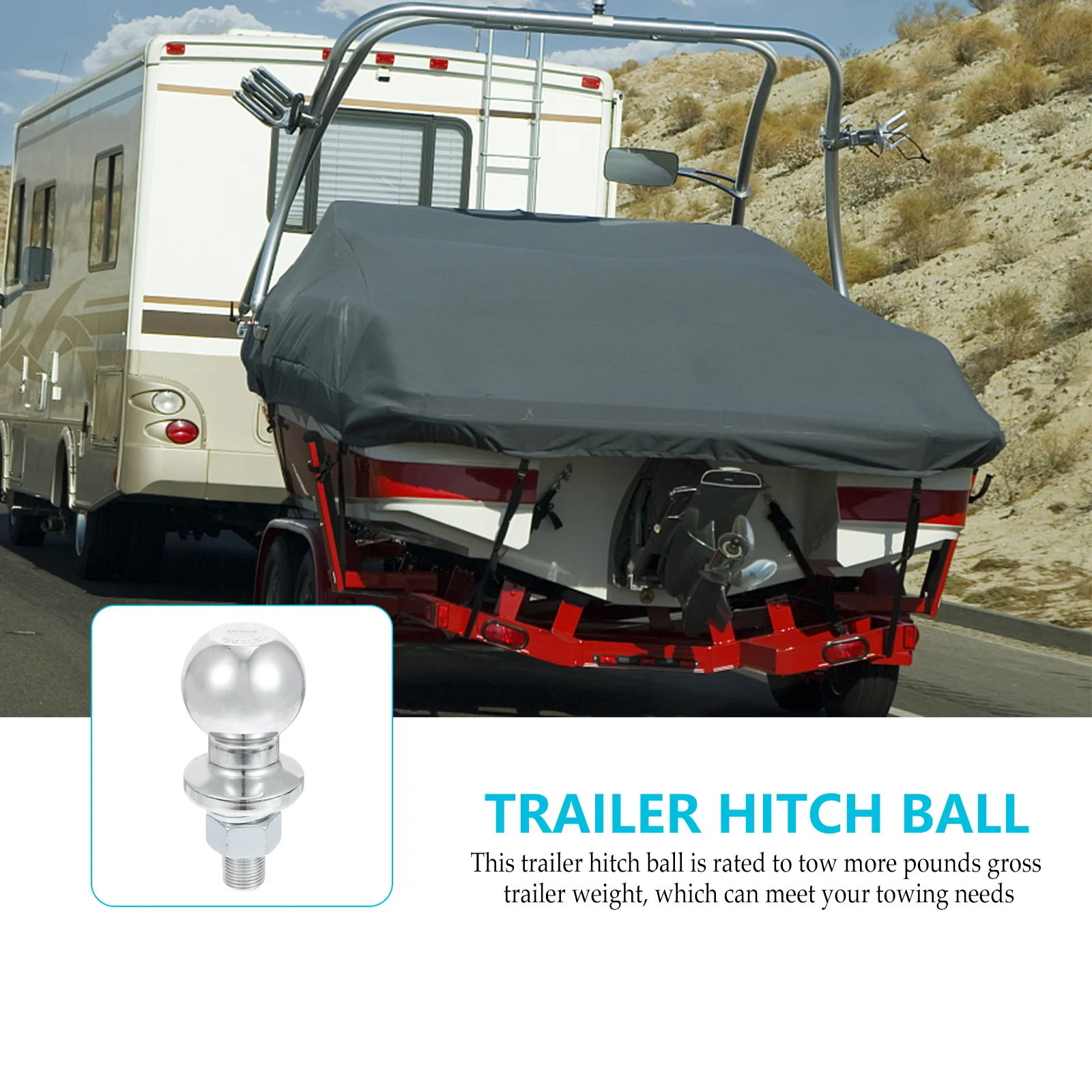 

Hitch Ball 50Mm 2 Inch Tow Ball For Rv Trailer Accessories Mount Replacement Hitch Receiver Trailer Parts