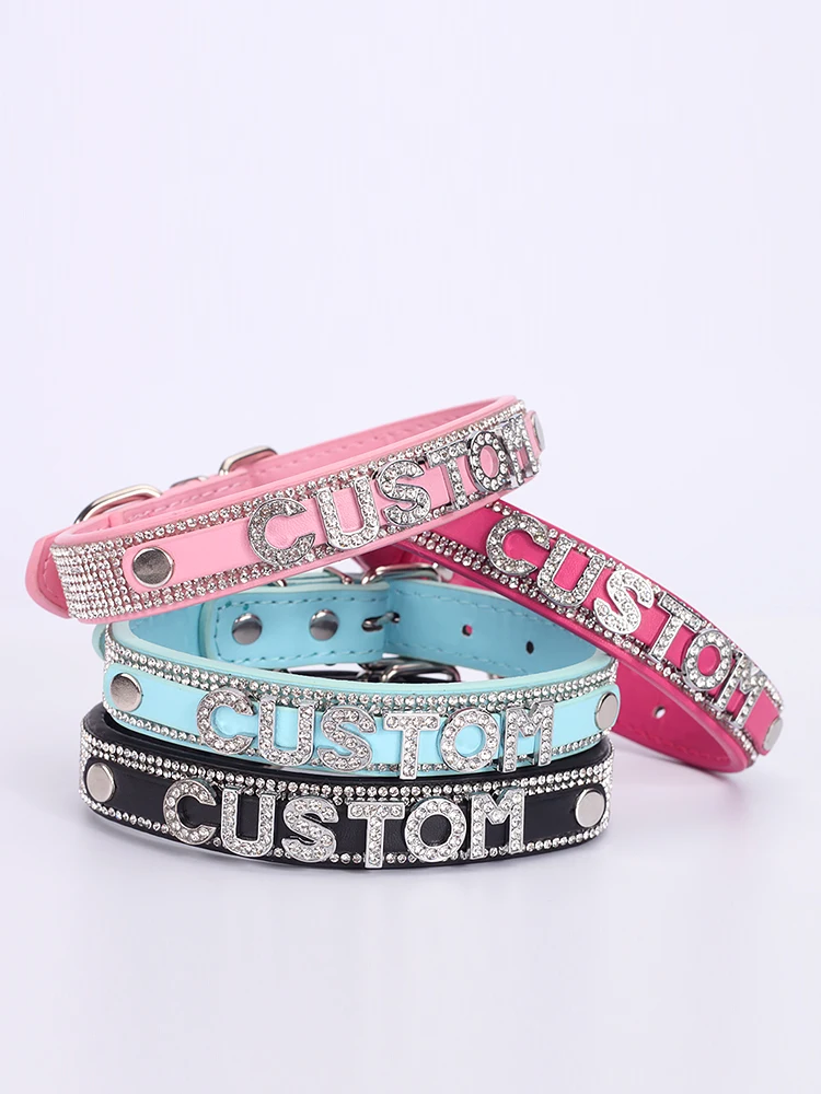 MISTRESS Gothic Chocker Letter Custom Rhinestone Necklace Gift Punk Cosplay Collar LUST DIY Pu Leather Choker Jewelry