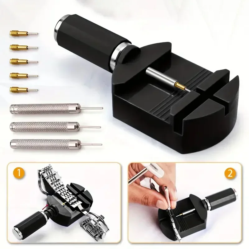 Watch Strap Repair Tool Strap Adjuster Watch Band Tool with Pin Watch Bracelet Link Pin Tool Remover Easy To Remover 11piece set