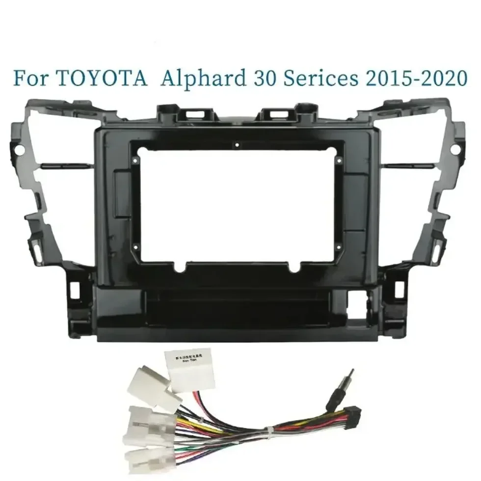 For Toyota Alphard 30 Serices Vellfire 2015-2020 10 Inch Car Radio Fascia Frame Cable Android Stereo Dashboard Kit Face Plate