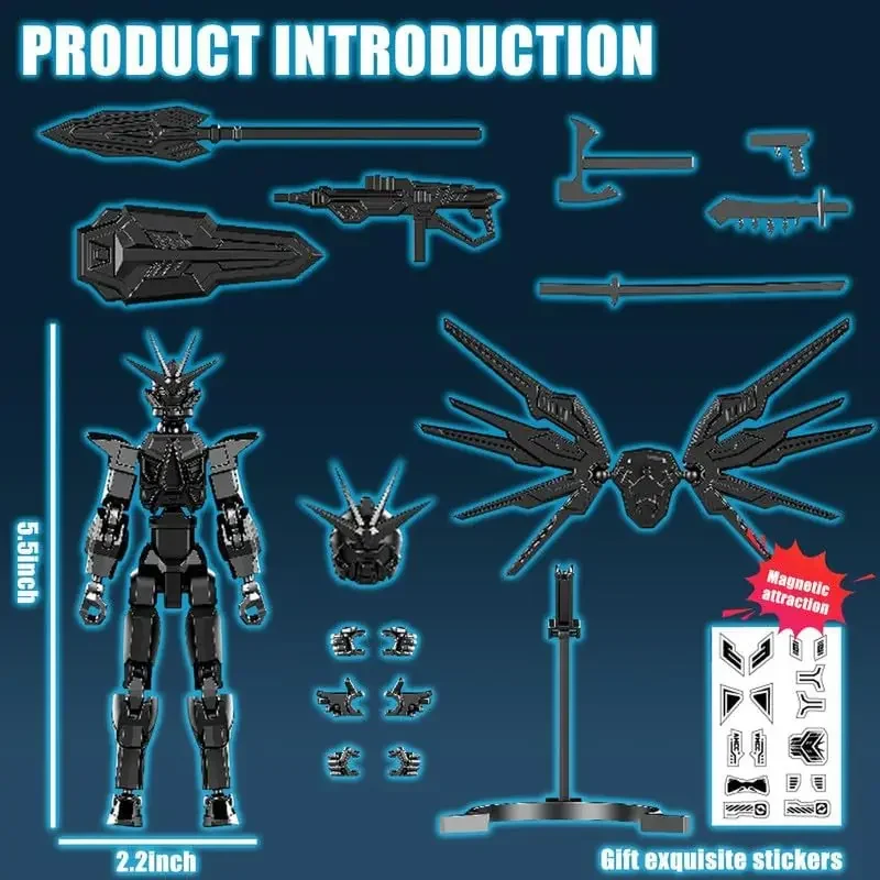 T13 Action Figure Assembly Completed Dummy 13 Action Figures ROBO 13 3D Printed Action Figure - 5.2 INCH