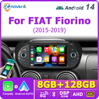 Android 14 Auto Car Radio Carplay 2 DIN for Fiat Fiorino Citroen Nemo Peugeot Bipper Multimedia Car Intelligent Screen Player