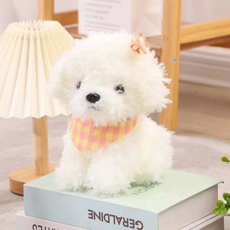 23CM New Candy Puppy Plush Toy DIY Assembly Scarf Hairpin Kawaii Small Teddy Doll To Send Children Birthday Christmas Gifts