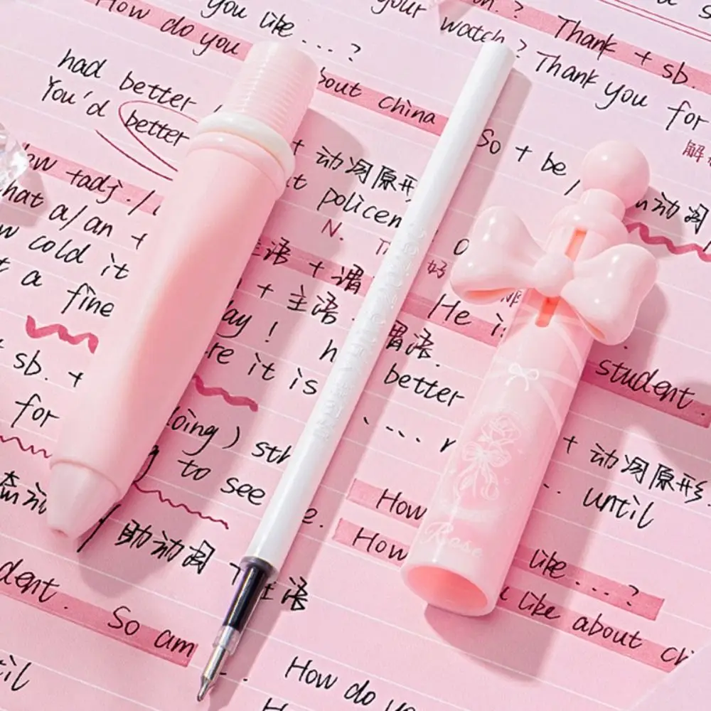 4PCS New 0.5mm Black Ink Gel Pen Quick Drying 3D Patch Decor Neutral Pen CS Tip Office Signature Pen Students