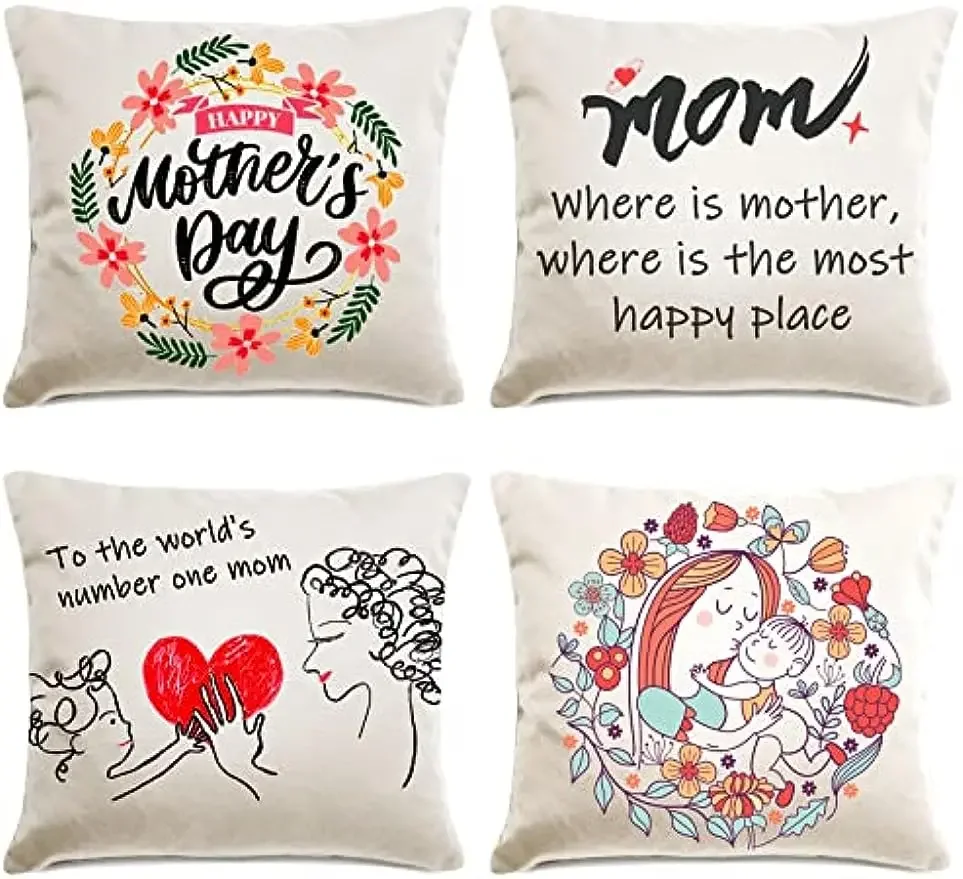 

Gift pillowcase for mom to decorate sofa cushion covers Linen square 45x45 pillow case