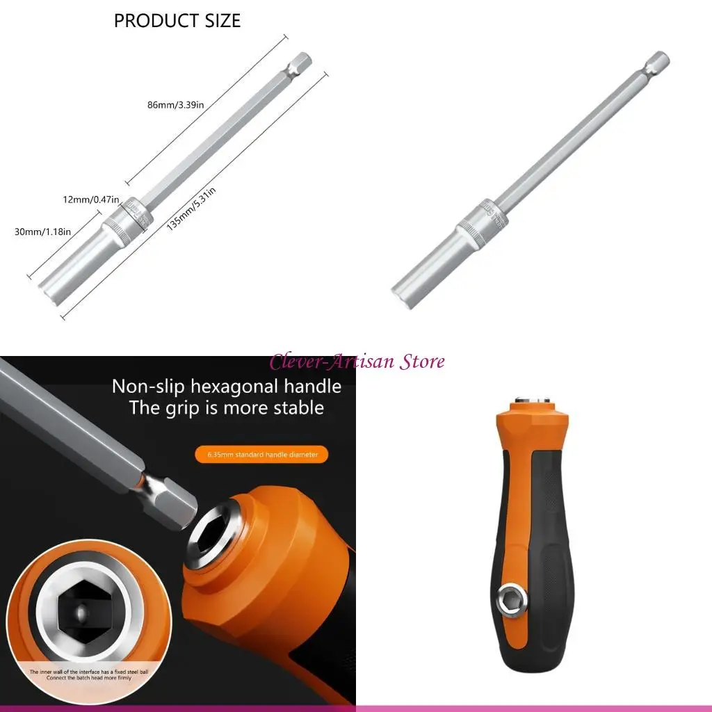 

E06B Торцевой ключ с глубоким отверстием 1/4 дюйма, шестигранная отвертка 4-14 мм для электрического инструмента