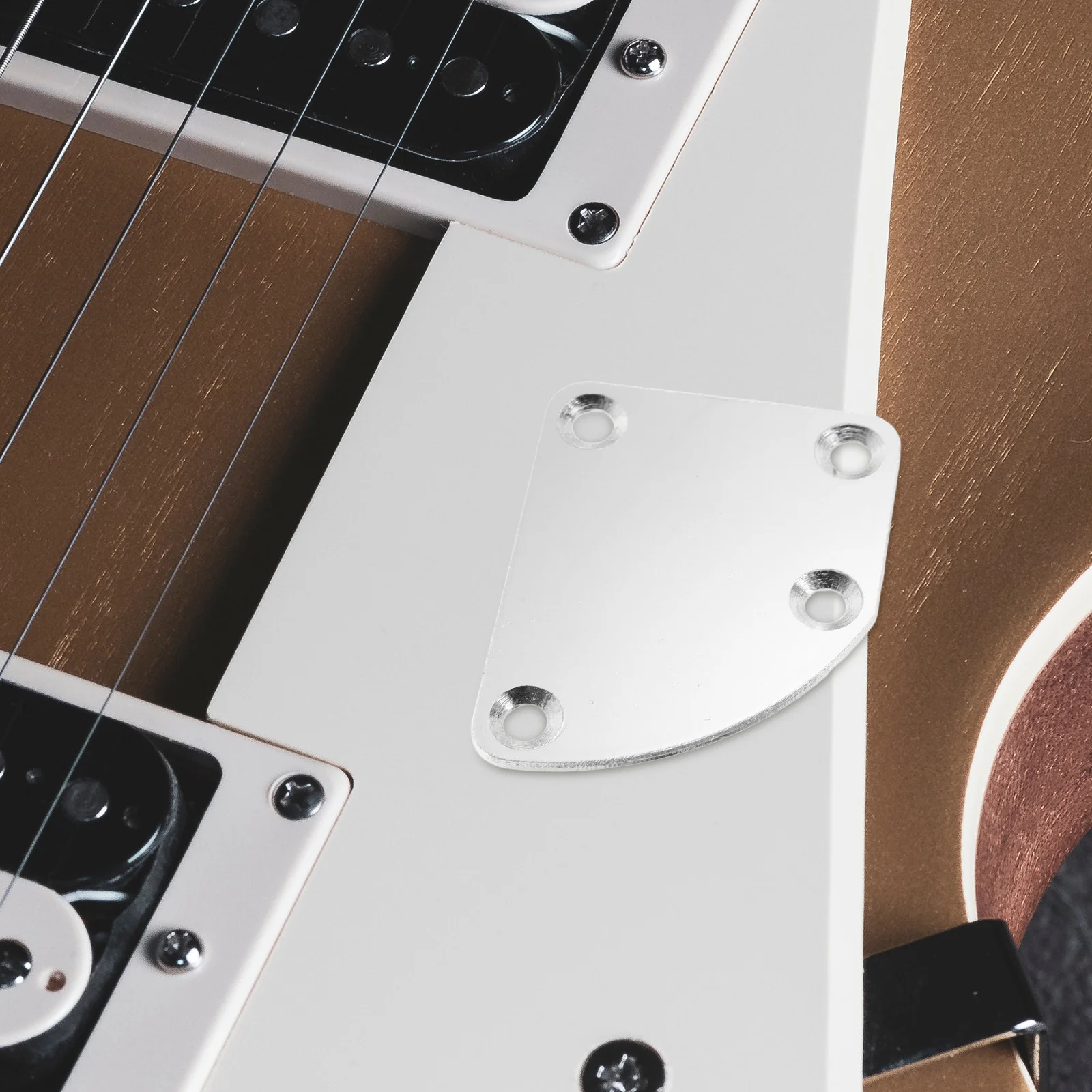 

1 set 1 Set Electric Guitar Neck Plate Semi-Round Mounting Replacement For Bass Back Reinforcement Curved Metal Joint Part Black