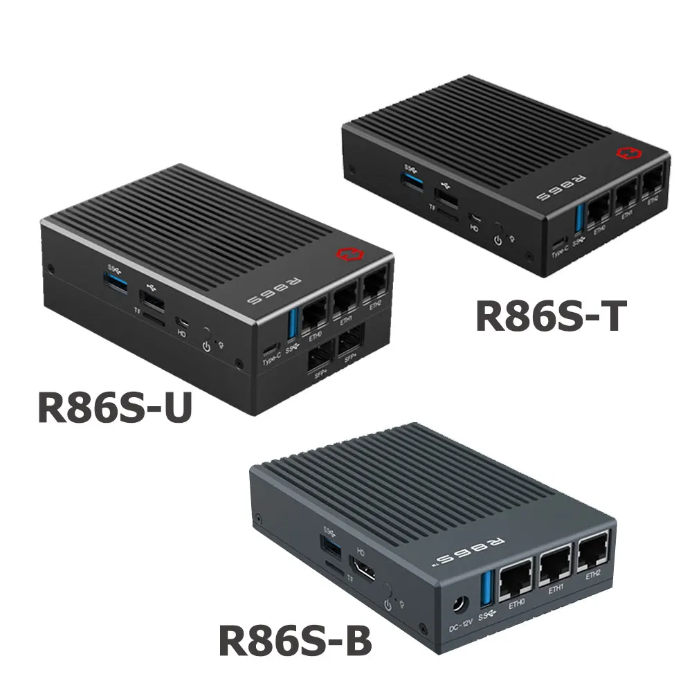 R86S 10-gigabit router optical port N5105 N5105 N6005 mini host multi-network port third-generation industrial personal computer