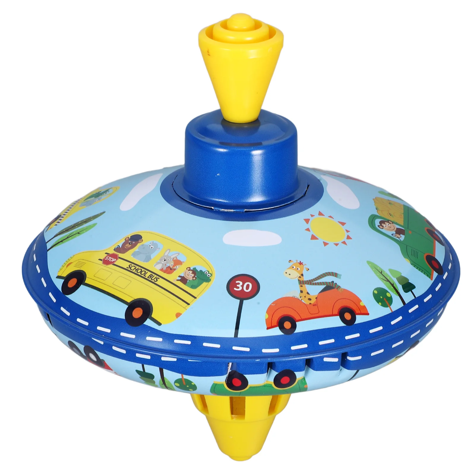 Kids Educational Tin Spinning Top Hamper Basketball Funny Puzzle