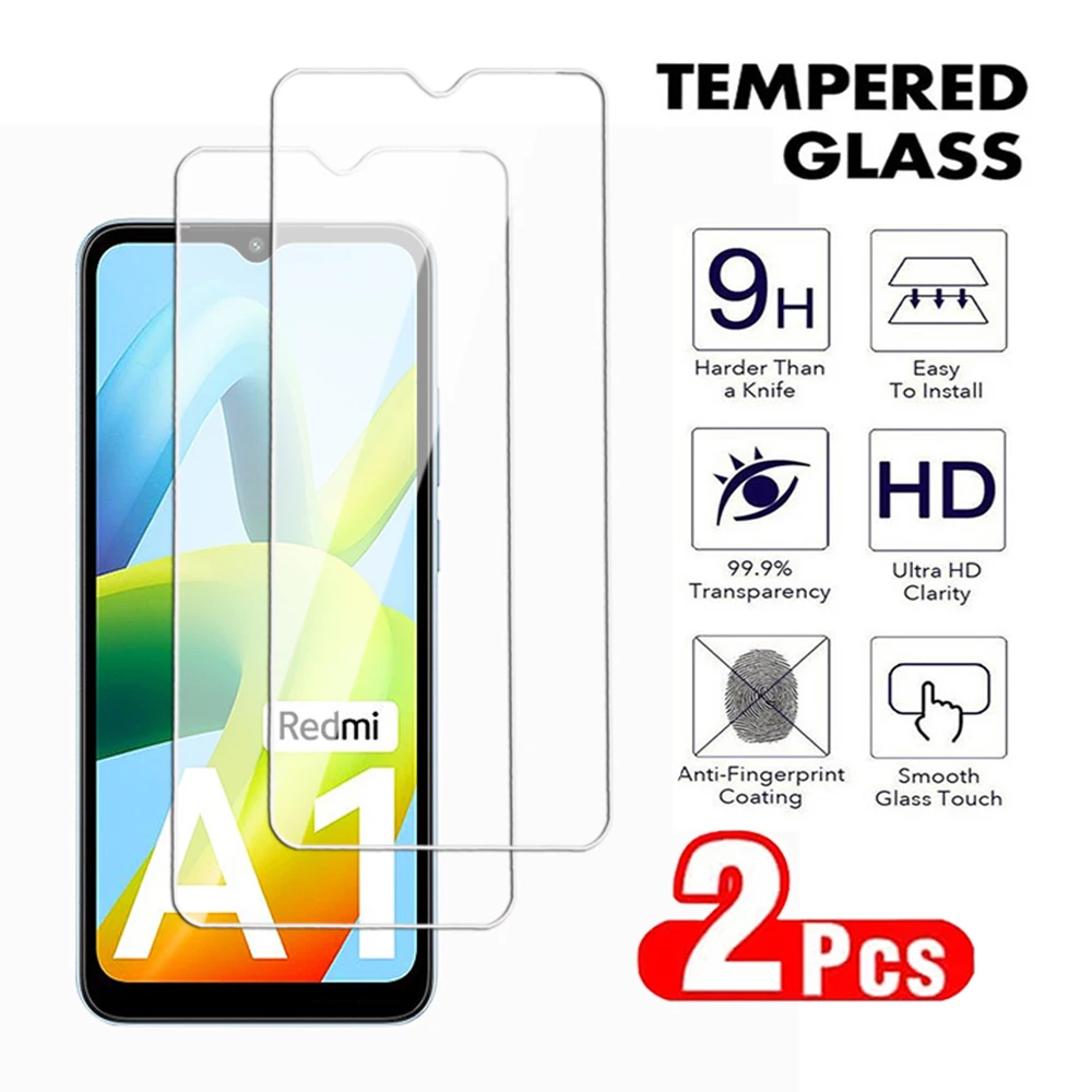 2Pcs 100D Glass For Xiaomi Redmi Note 8 9 Pro Max 9S 8T 9T Screen Protector For Redmi 8A 9A 9T 9C NFC A1 A2 Plus Tempered Film