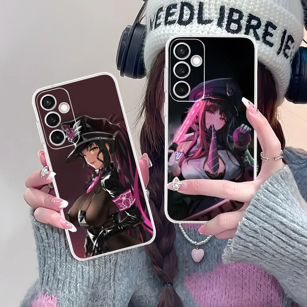 Anime Police Girl Phone Case for Samsung Galaxy S25 S24 S23 S22 S21Plus FE Ultra Soft TPU Clear Shockproof Cover