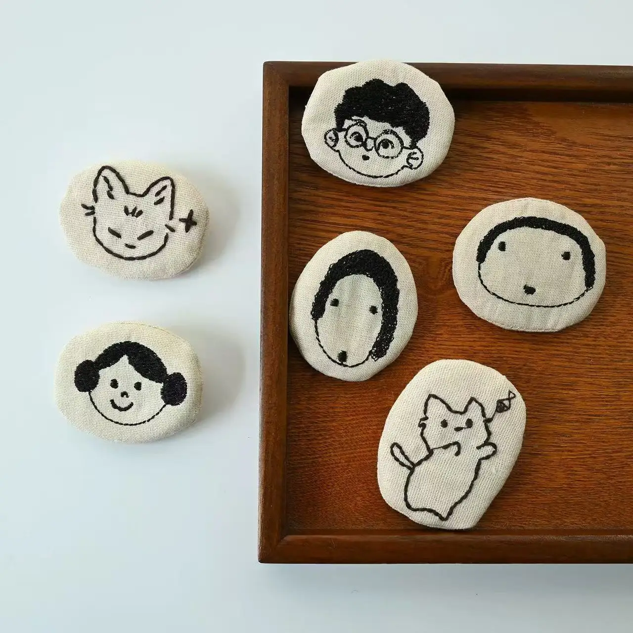 Cotton Linen Embroidered Patch Animal Japanese Forest Style Casual Clothing Accessory for Shoes Socks Bag Decoration