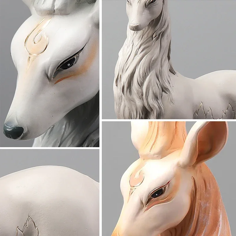 Resin Elk Deer Statue Reindeer Figurine ELK Sculpture for Living Room Luxury Home Decoration Nordic
