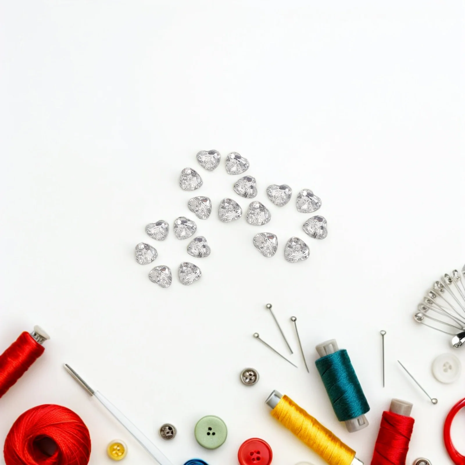 

100Pcs Heart Sewing Buttons Clear Transparent Two Hole Decorative Buttons 12Mm for Shirts Craft Projects DIY Supplies