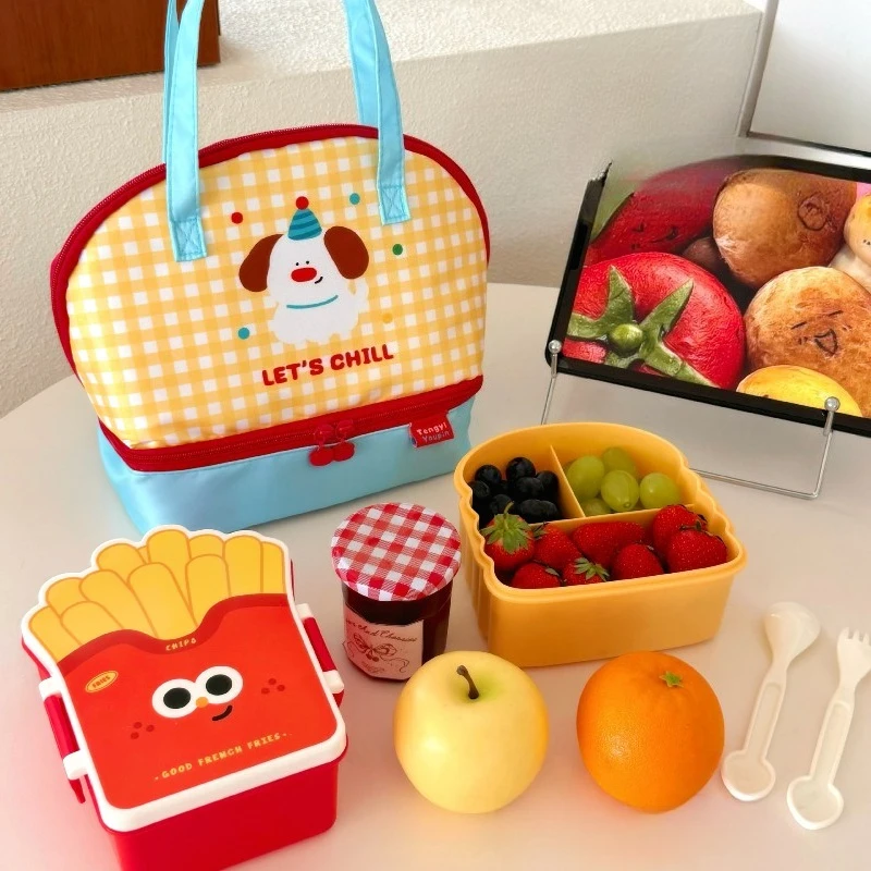 

Cute Cartoon Portable Bento Bag Insulated Bag Aluminum Foil Fresh-Keeping Lunch Box Bag Student Lunch Box Bags