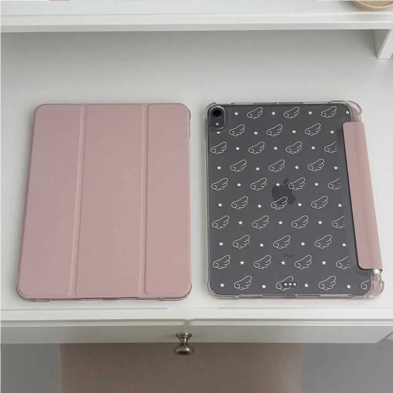 Pink Angel Wings Star Tablet Case For iPad Case 11th 10th Gen 10.2 7 8 9th Cover Air 13 11 M3 M2 M4 M5 Pro 12.9 in Mini Cover