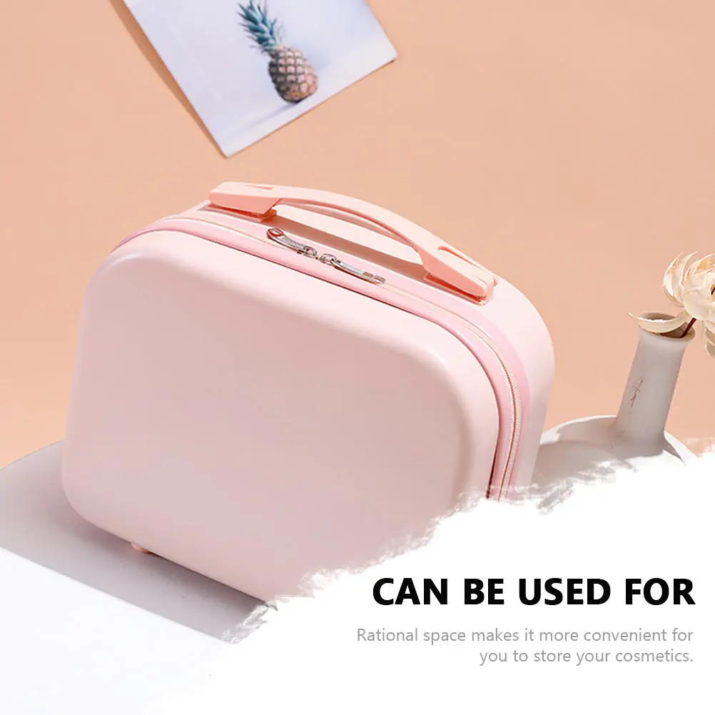 حقيبة أدوات الزينة الصغيرة الشفافة ذات سعة كبيرة مادة ABS خفيفة الوزن ومحمولة للسفر للنساء على شكل حرف H للتخزين #6