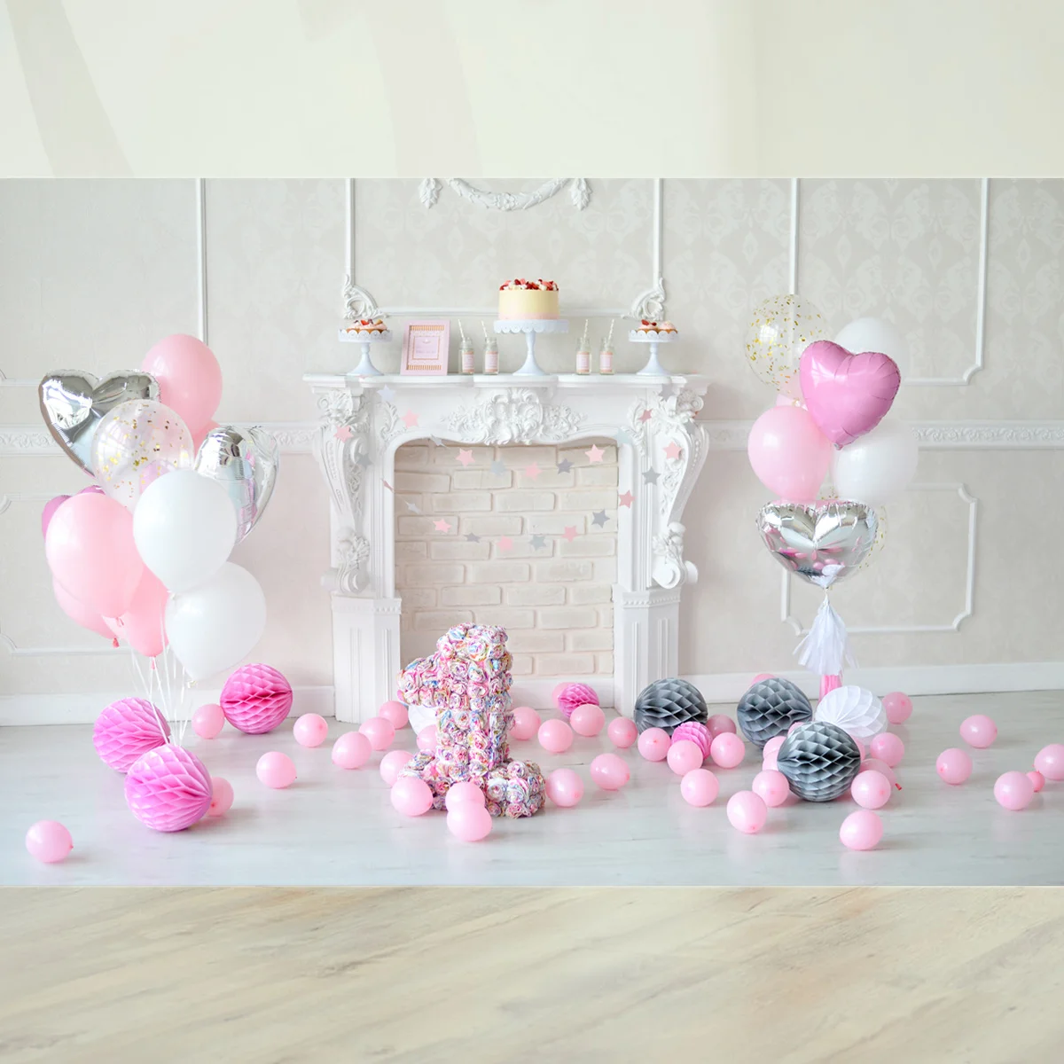 

5X3Ft 1St Birthday Photo Backdrop Seamless Wrinkle-Free 3D Print Cloth Background For Kids Photography Party Decor Studio Event