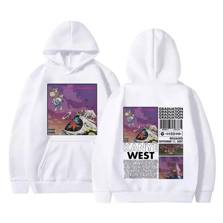 Male Cool Streetwear Unisex Hip Hop Casual Sweatshirt Oversized Men\'s Casual Hoodies Rapper Kanye West Graduation Printed Hoodie